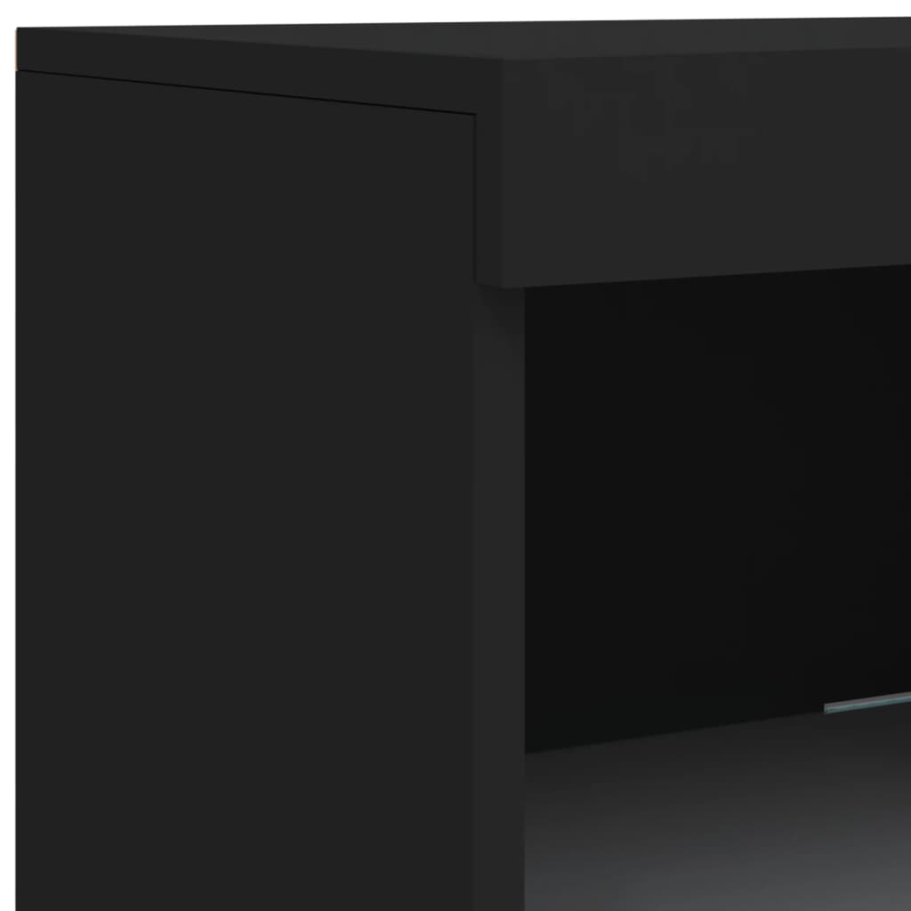 Buffet avec éclairage LED 202x37x100 cm couleur chêne