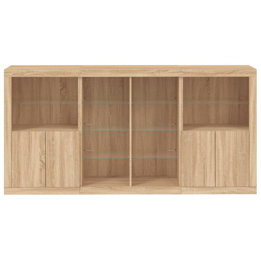 Dressoir met LED-verlichting 202x37x100 cm