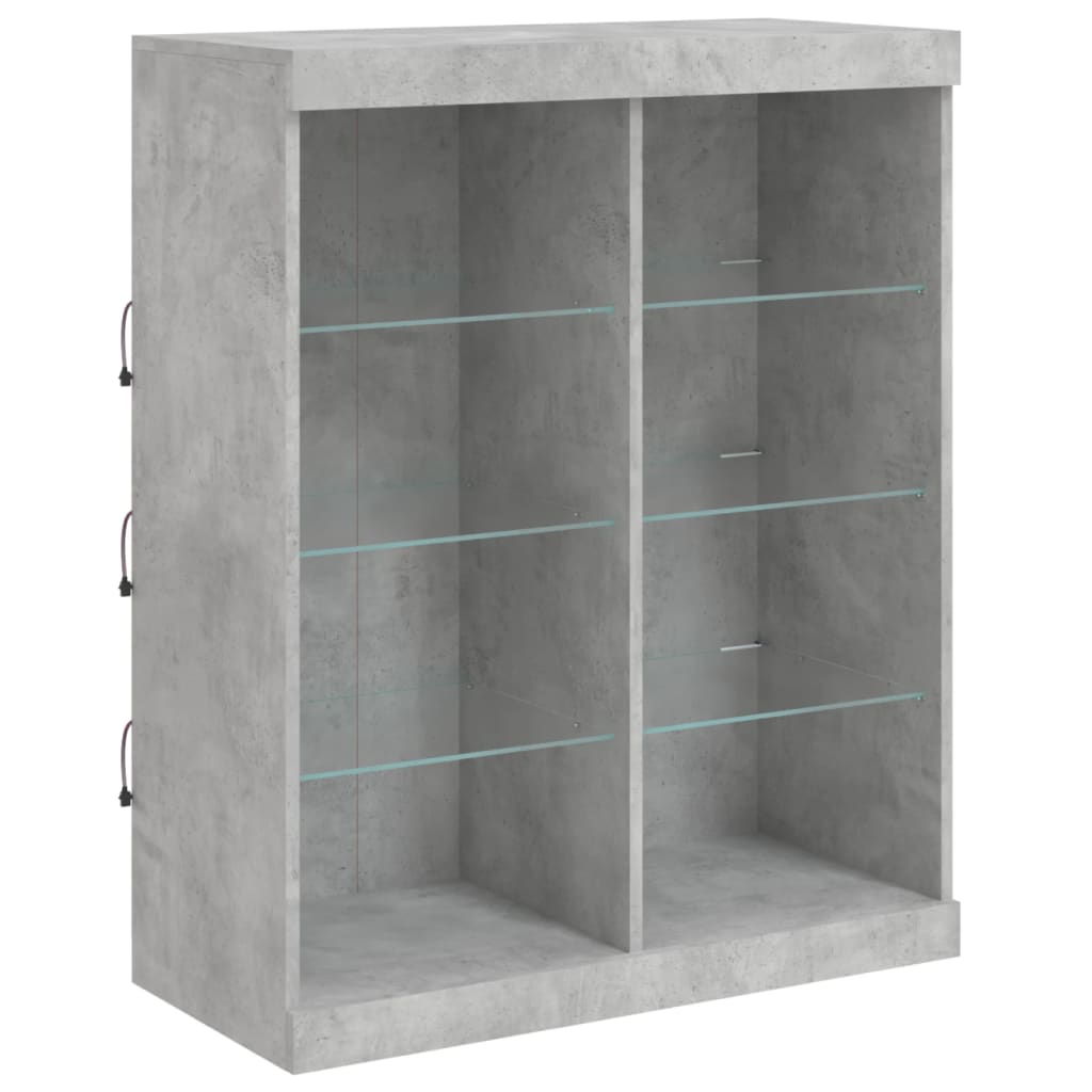 Buffet avec éclairage LED 202x37x100 cm chêne sonoma gris