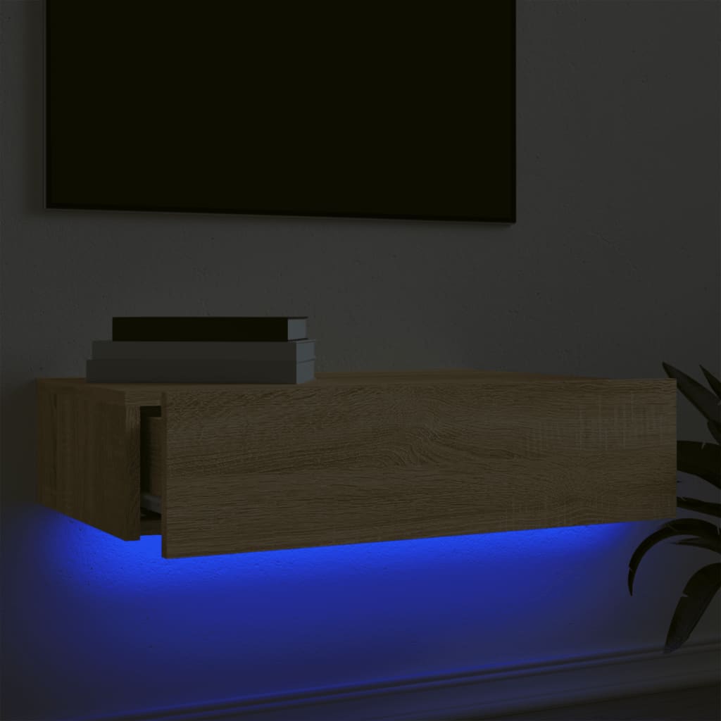 Meuble TV 2 pcs avec LED 60x35x15,5 cm