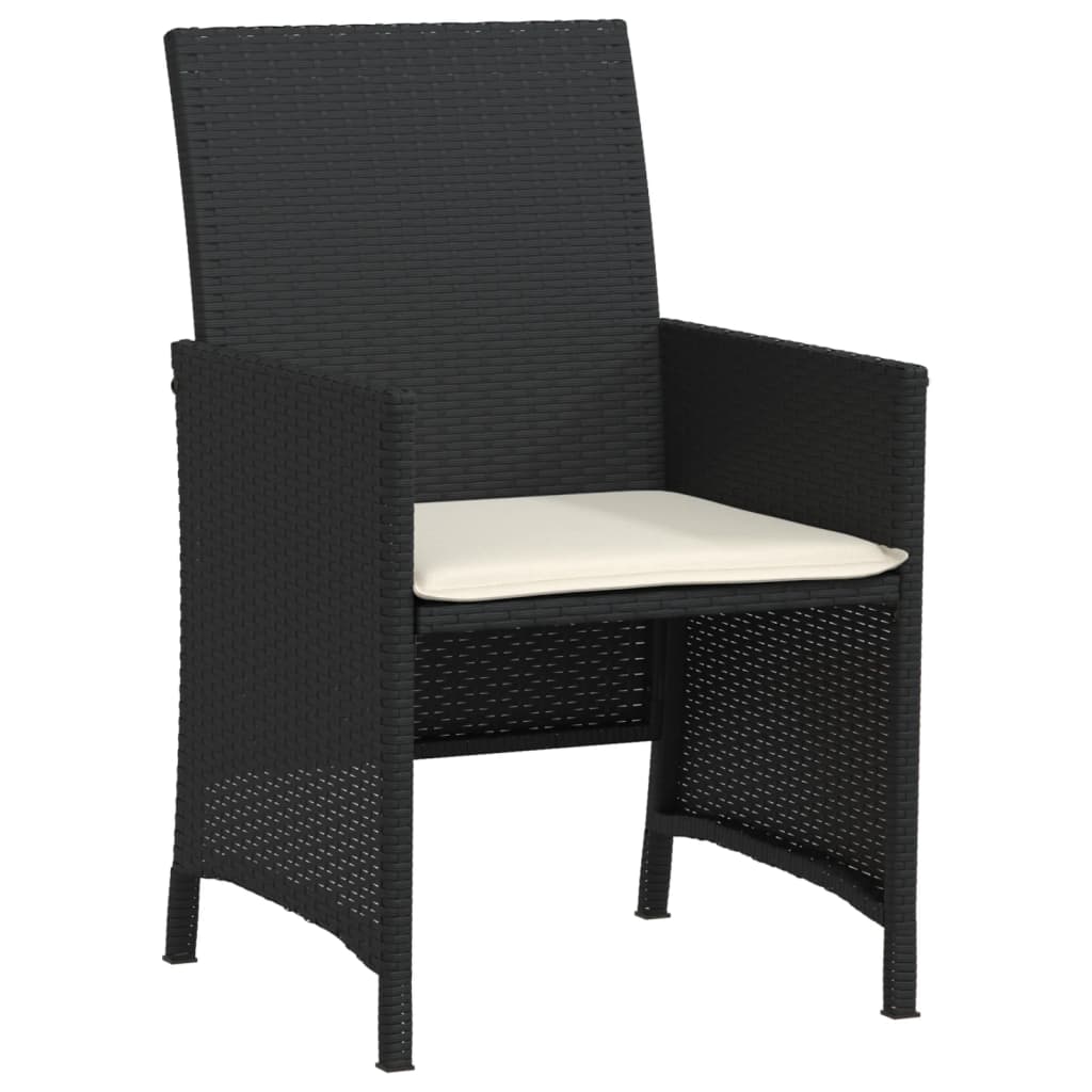 3-delige Bistroset met kussens poly rattan