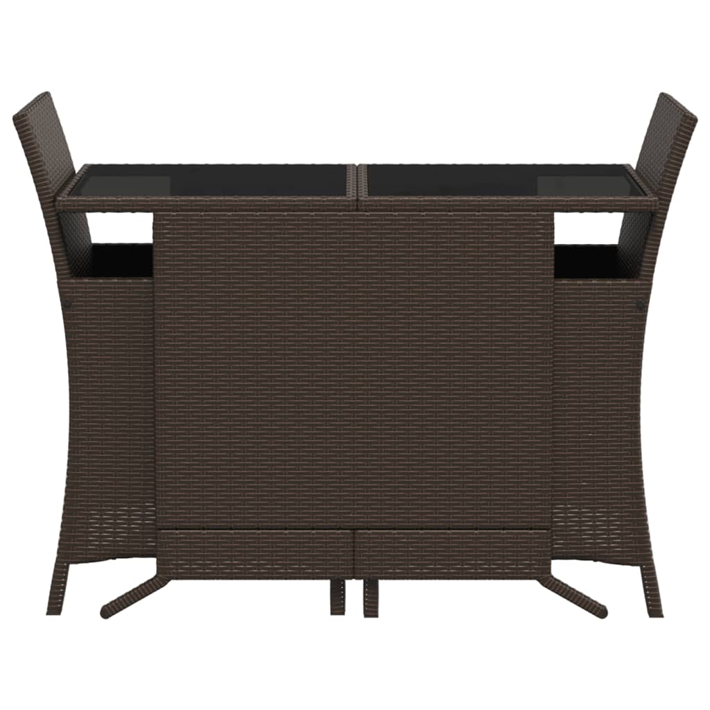 3-delige Bistroset met kussens poly rattan