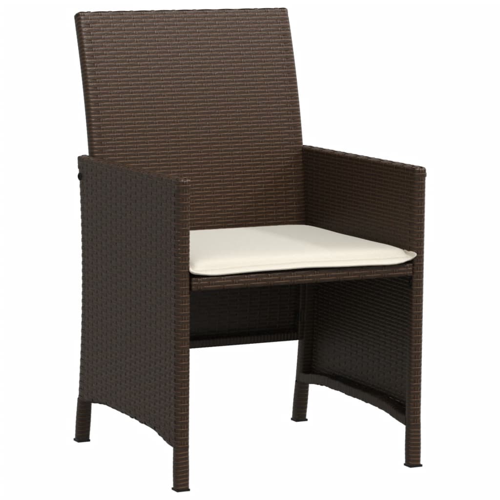 3-delige Bistroset met kussens poly rattan