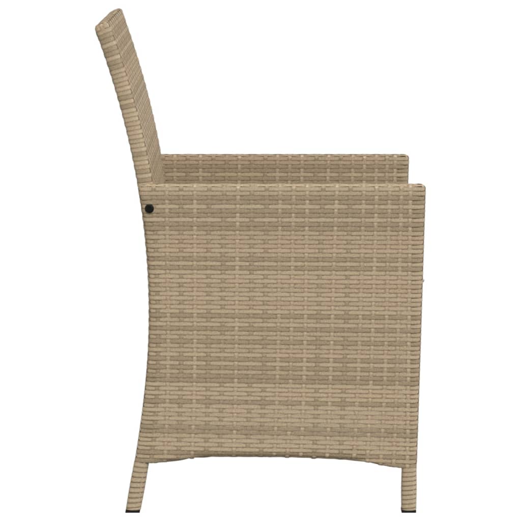 3-delige Bistroset met kussens poly rattan