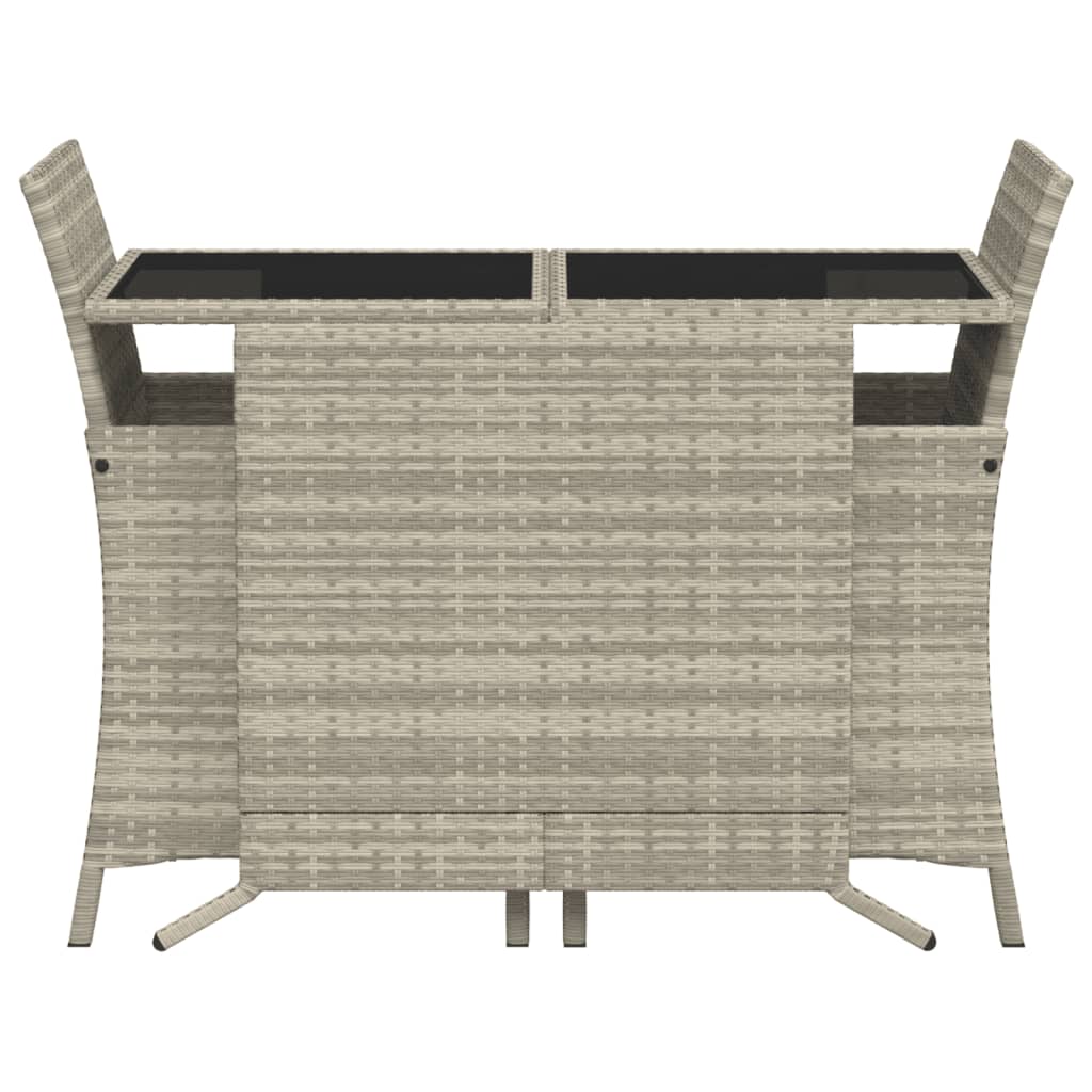 3-delige Bistroset met kussens poly rattan