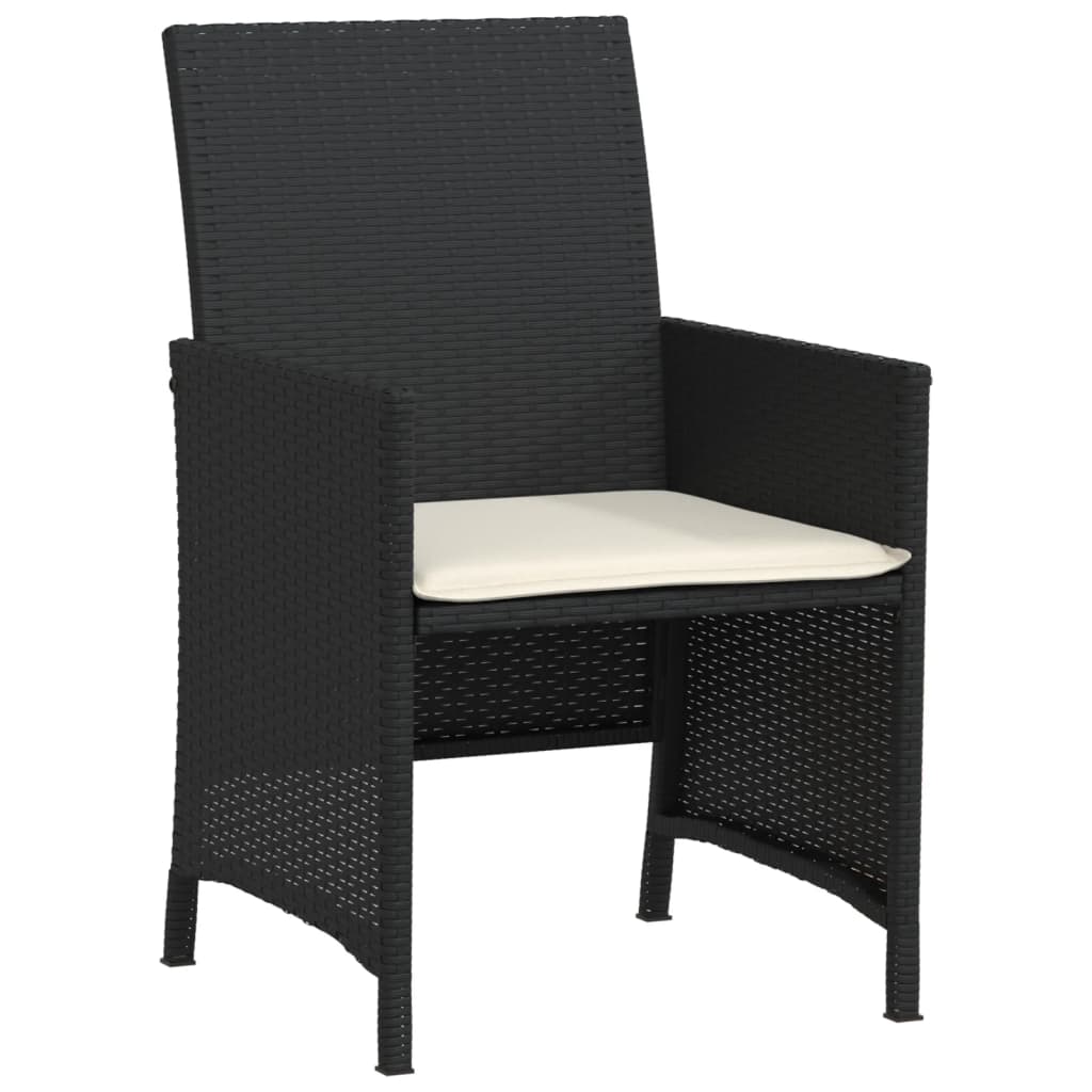 3-delige Bistroset met kussens poly rattan