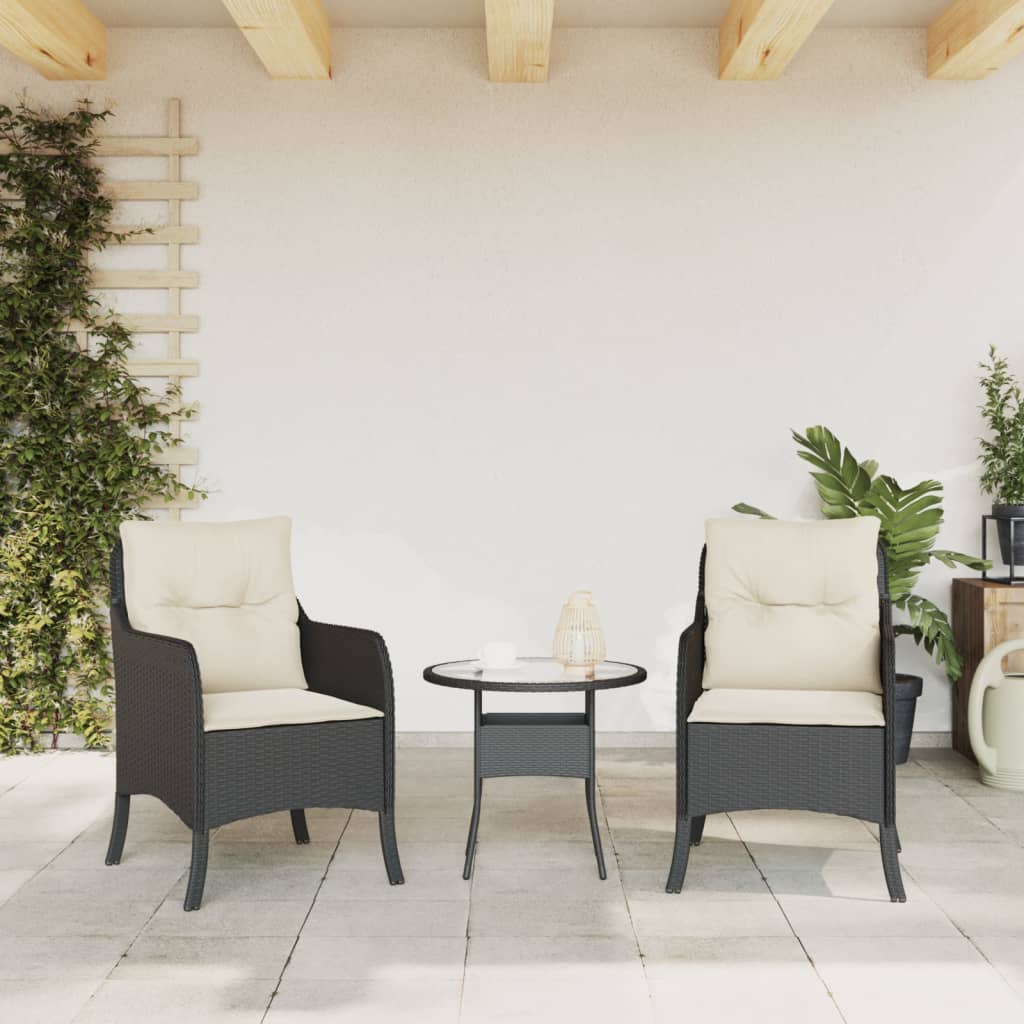 Chaises de jardin 2 pcs avec coussins en polyrotin