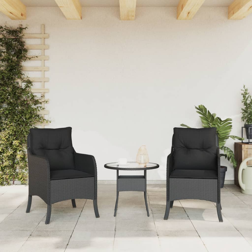 Chaises de jardin 2 pcs avec coussins en polyrotin