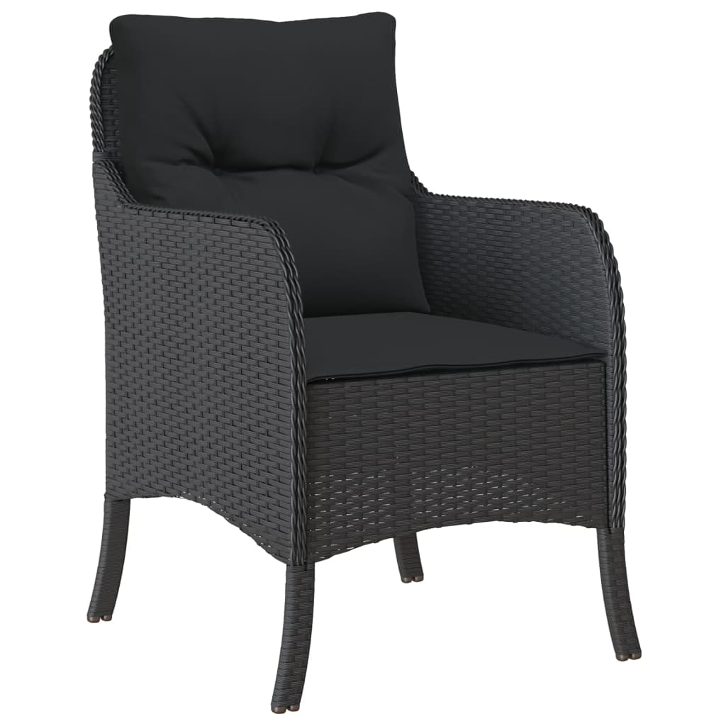 Tuinstoelen 2 st met kussens poly rattan