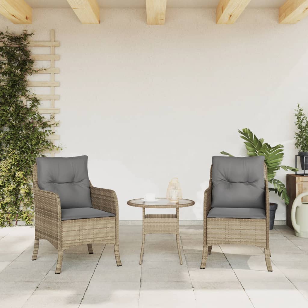 Chaises de jardin 2 pcs avec coussins en polyrotin