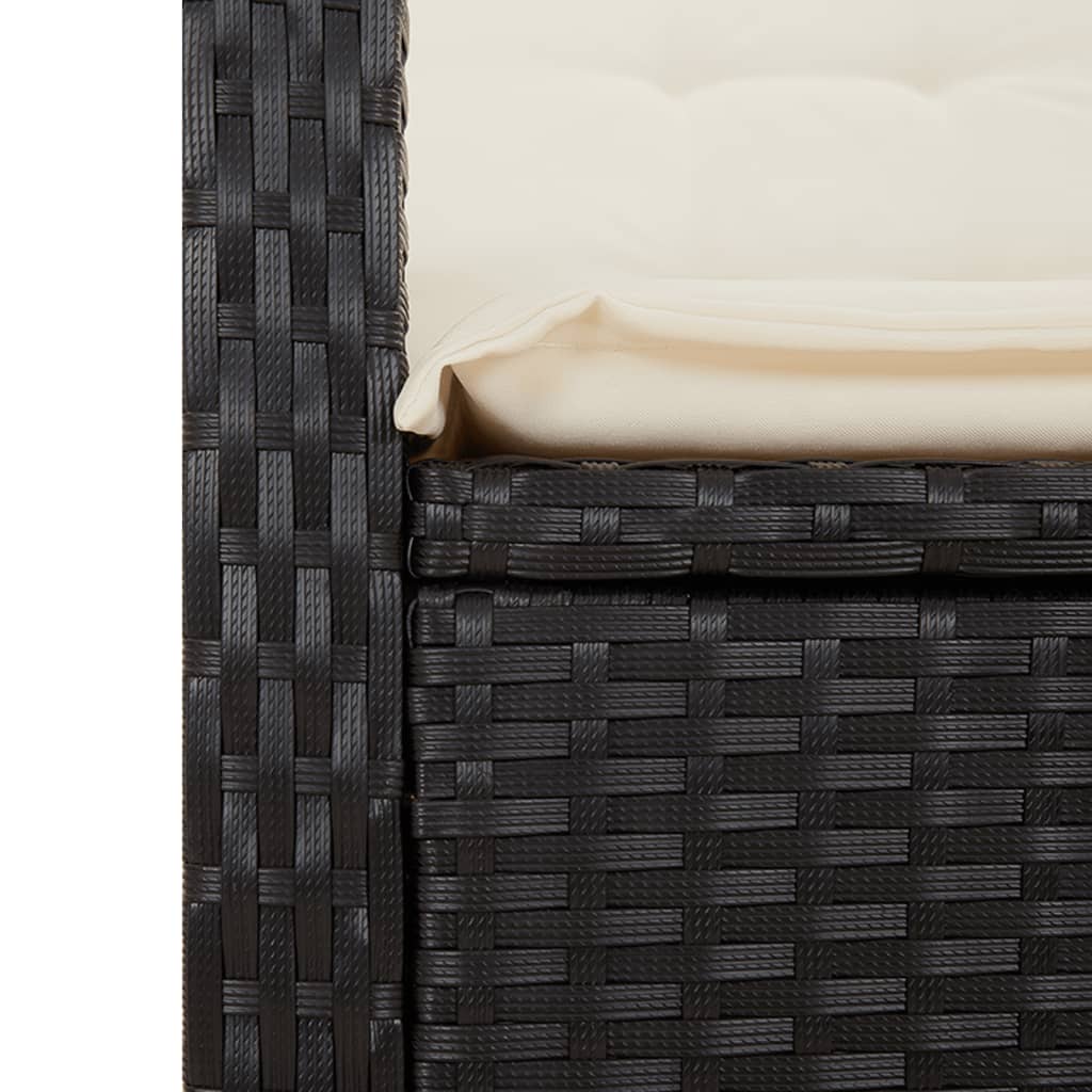 Chaise de jardin réglable avec coussins mixtes en polyrotin