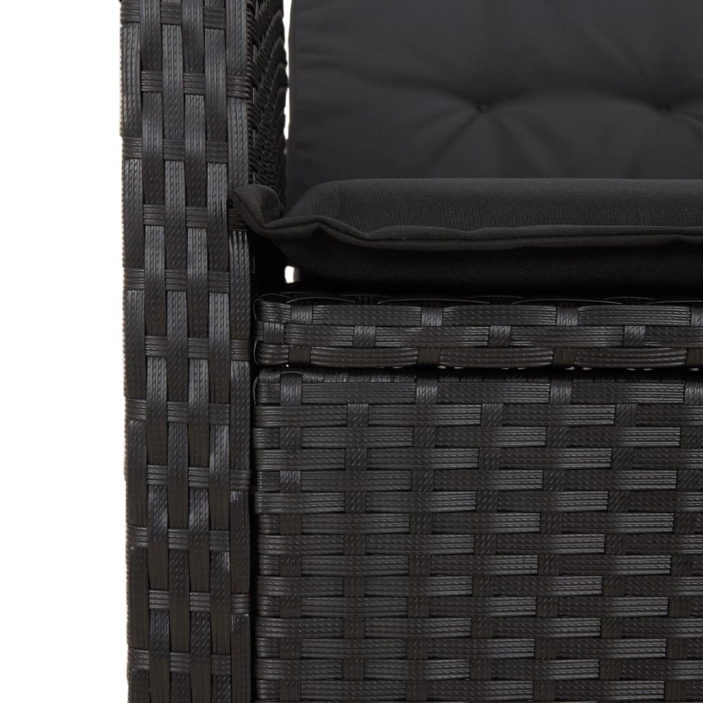 Chaise de jardin réglable avec coussins mixtes en polyrotin