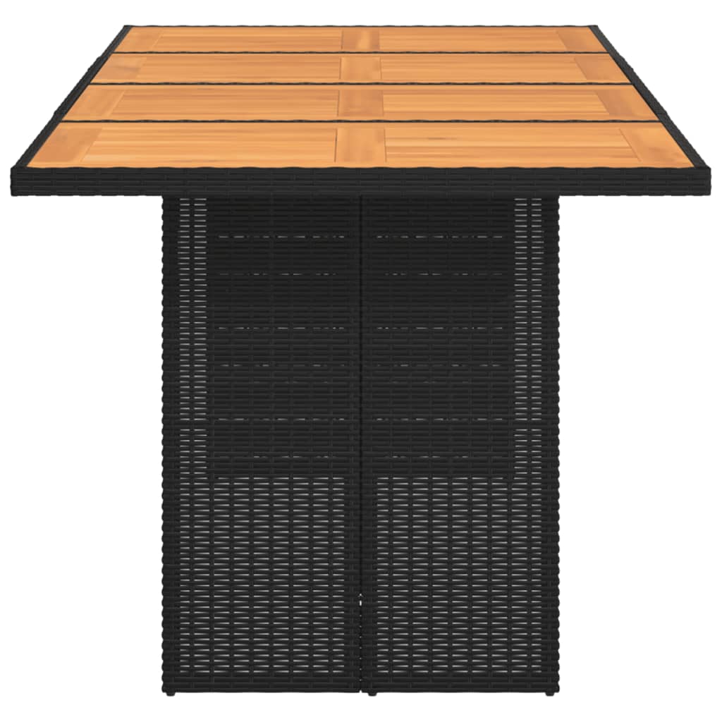 Tuintafel met glazen blad 190x80x74 cm poly rattan