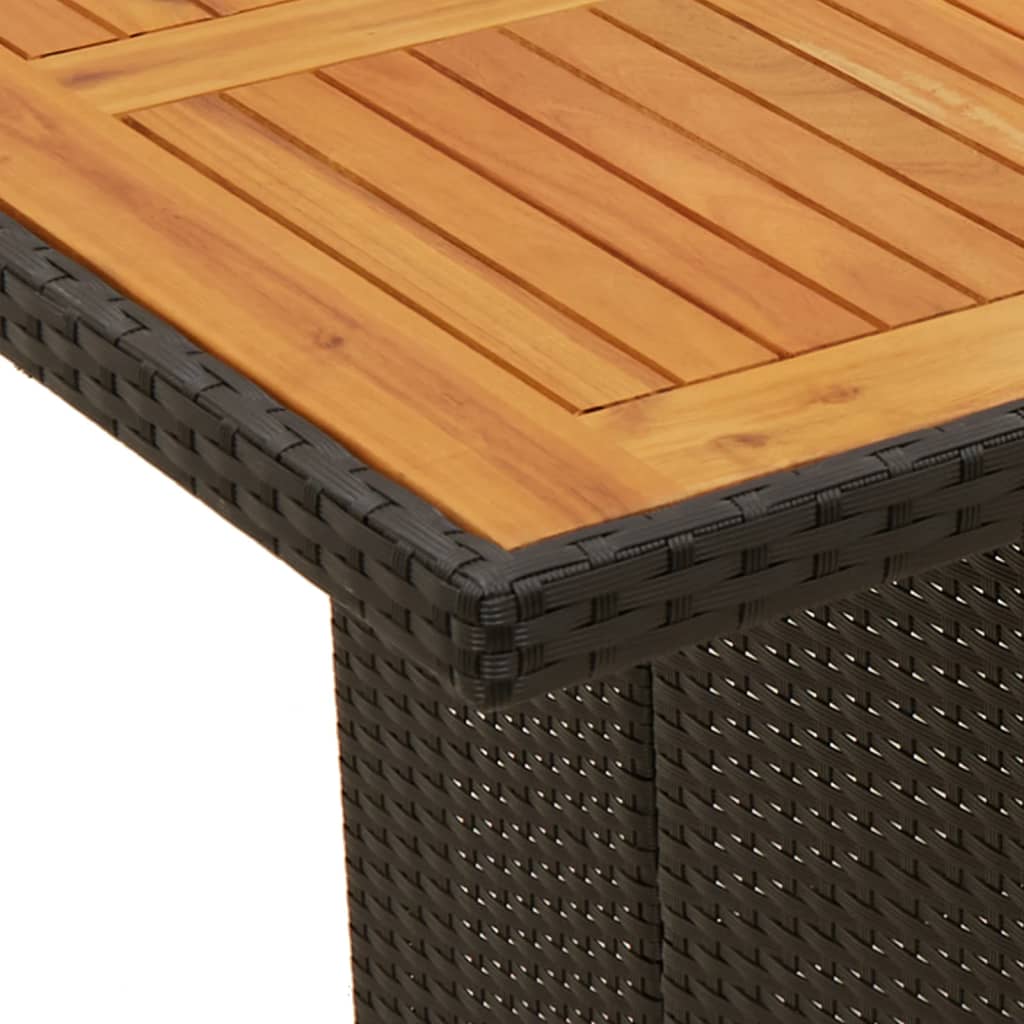 Table de jardin avec plateau en verre 190x80x74 cm poly rotin