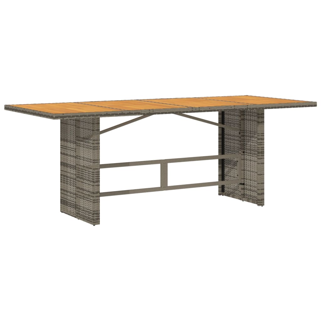 Table de jardin avec plateau en verre 190x80x74 cm poly rotin