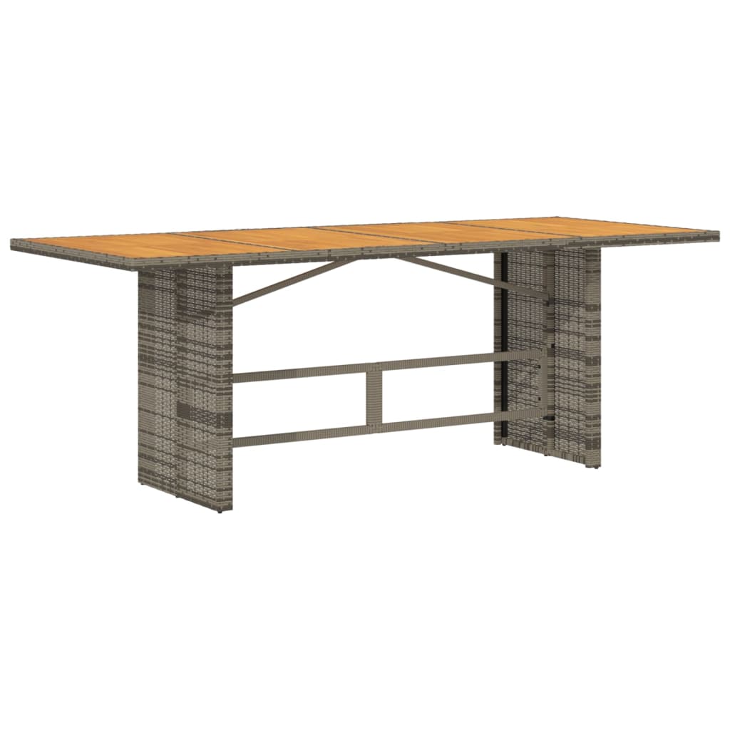 Table de jardin avec plateau en verre 190x80x74 cm poly rotin