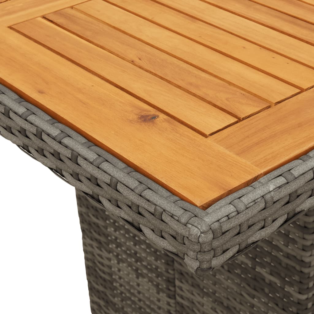 Tuintafel met glazen blad 190x80x74 cm poly rattan