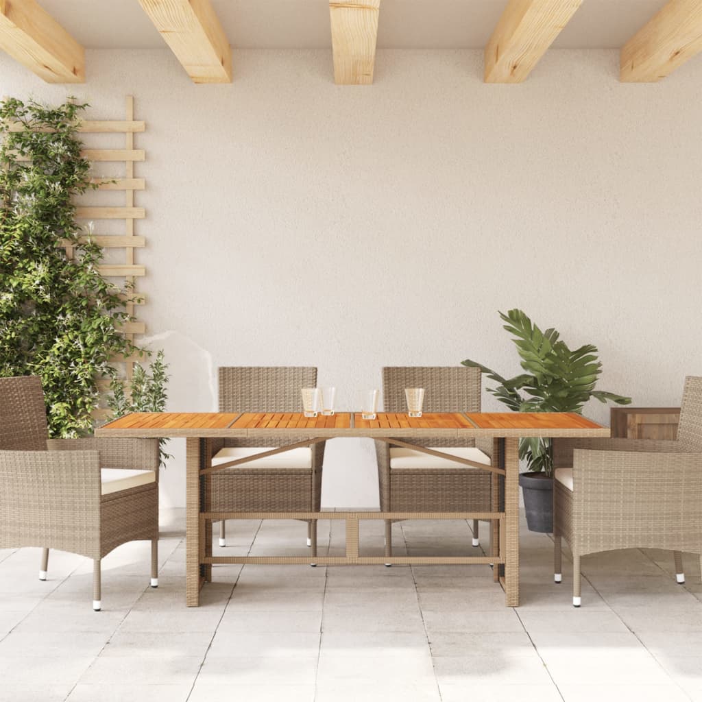 Tuintafel met glazen blad 190x80x74 cm poly rattan