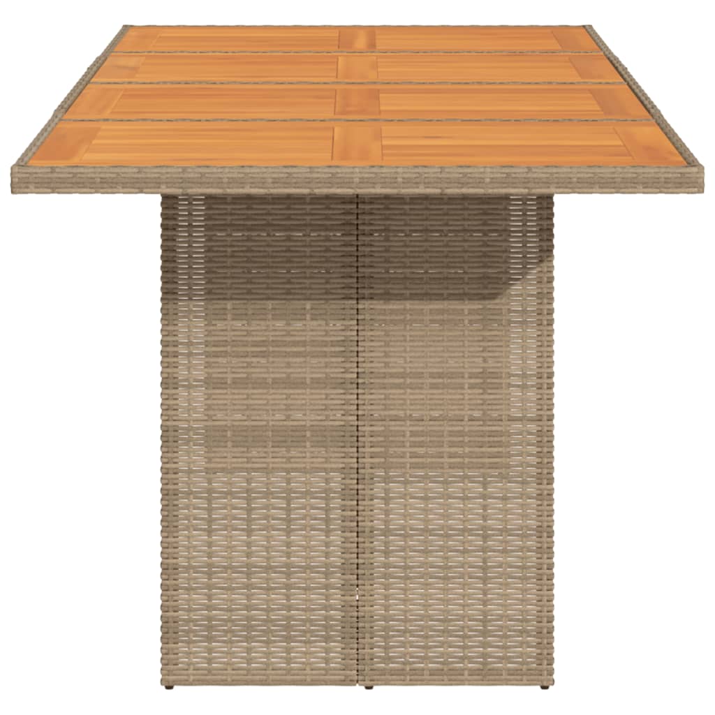 Table de jardin avec plateau en verre 190x80x74 cm poly rotin