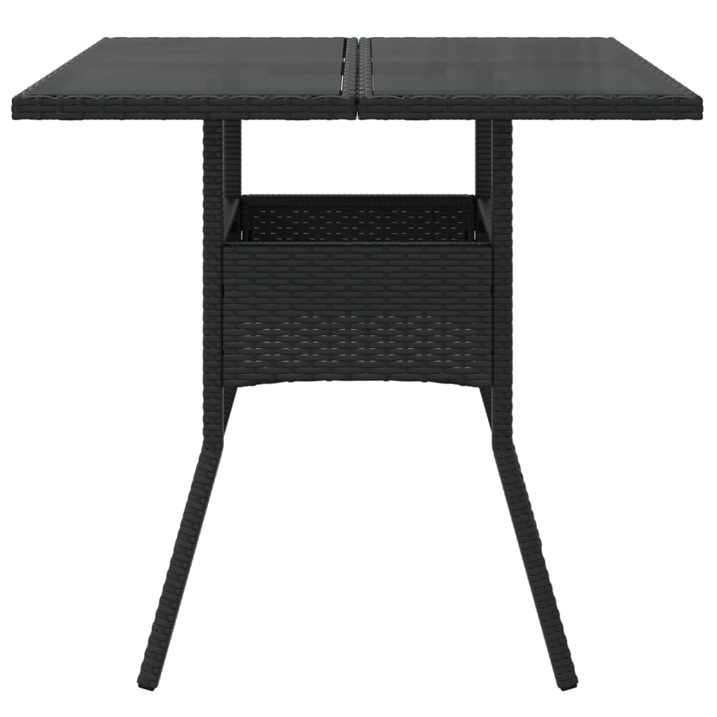 Tuintafel met acaciahouten blad 80x80x75 cm poly rattan