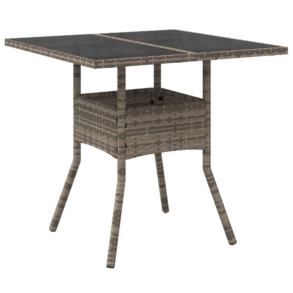 Tuintafel met acaciahouten blad 80x80x75 cm poly rattan