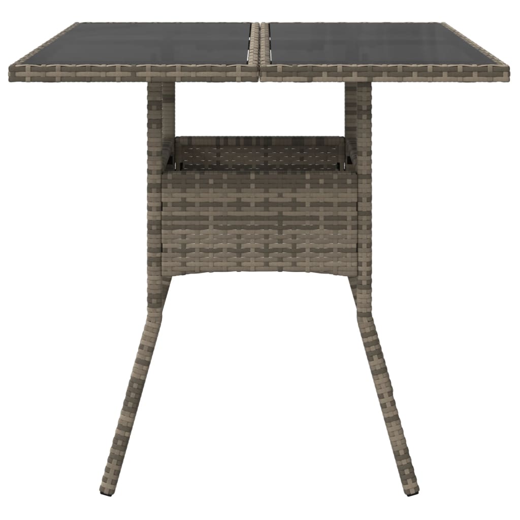 Tuintafel met acaciahouten blad 80x80x75 cm poly rattan