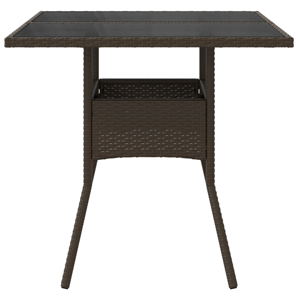 Tuintafel met acaciahouten blad 80x80x75 cm poly rattan