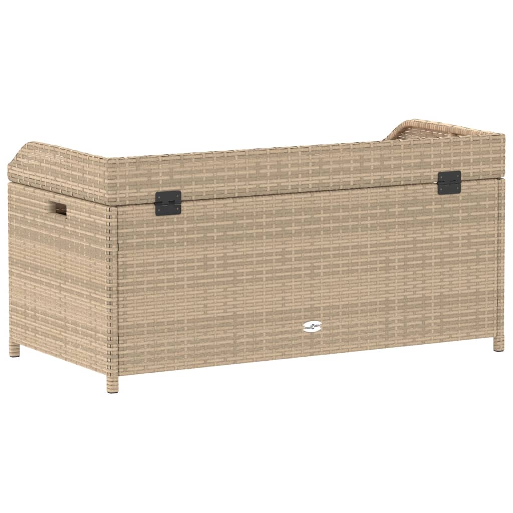 Banc de rangement 100x50x52 cm polyrotin et bois d'acacia