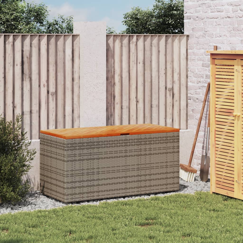 Tuinbox 220x50x54 cm poly rattan en acaciahout