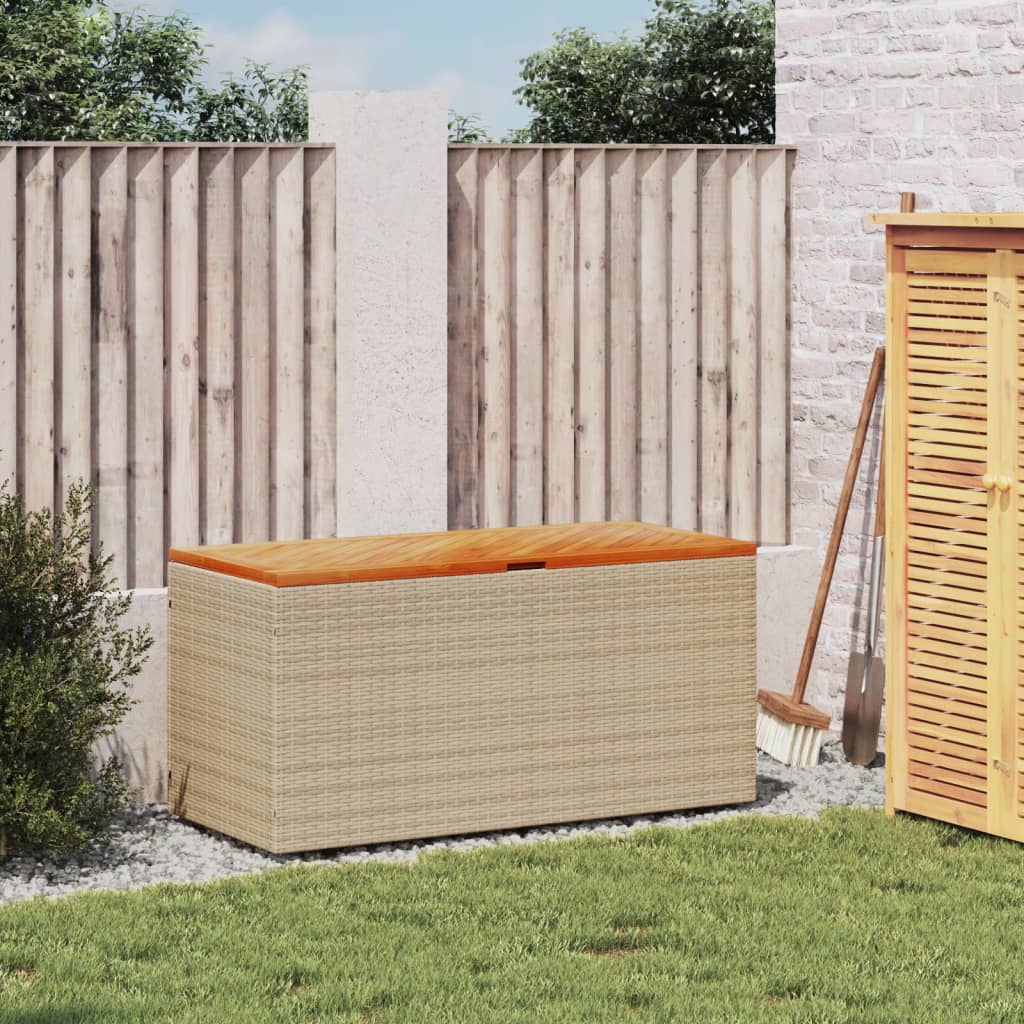 Tuinbox 220x50x54 cm poly rattan en acaciahout