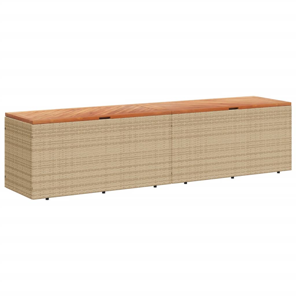 Tuinbox 220x50x54 cm poly rattan en acaciahout