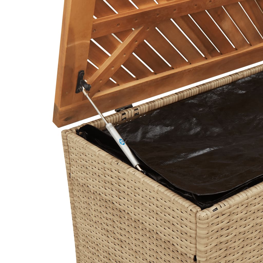 Tuinbox 220x50x54 cm poly rattan en acaciahout