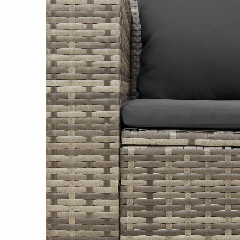 5-delige Loungeset met kussens poly rattan acacia