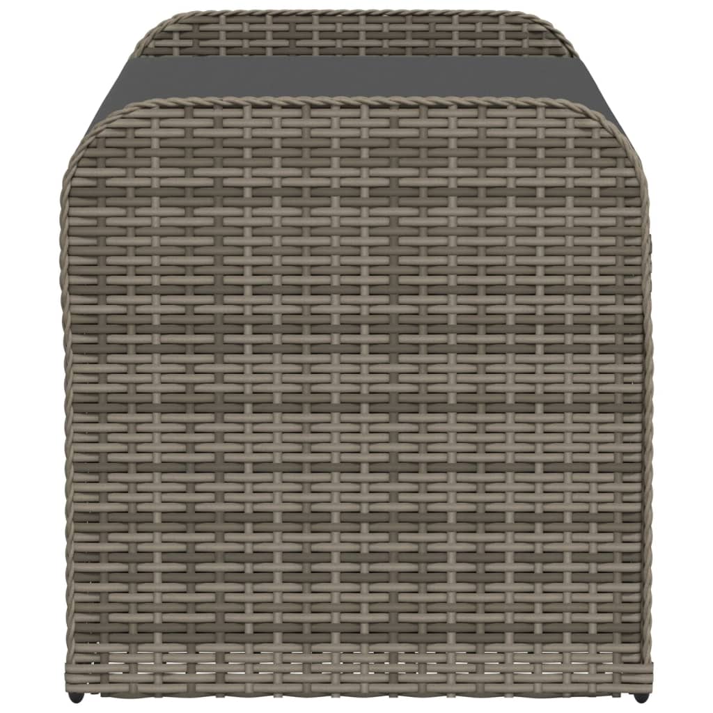 Opbergbankje met kussen 115x51x52 cm poly rattan