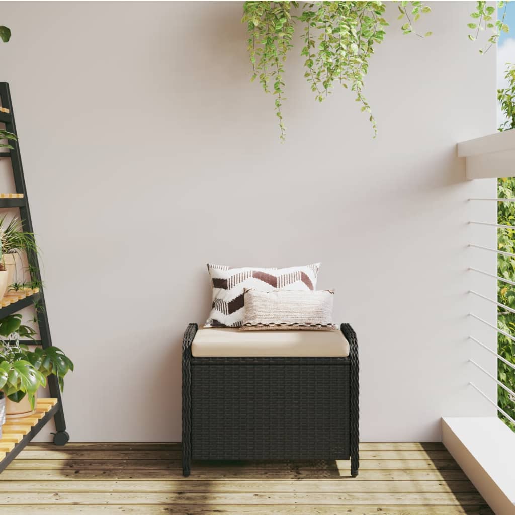 Tuinkruk met kussen 58x46x46 cm poly rattan