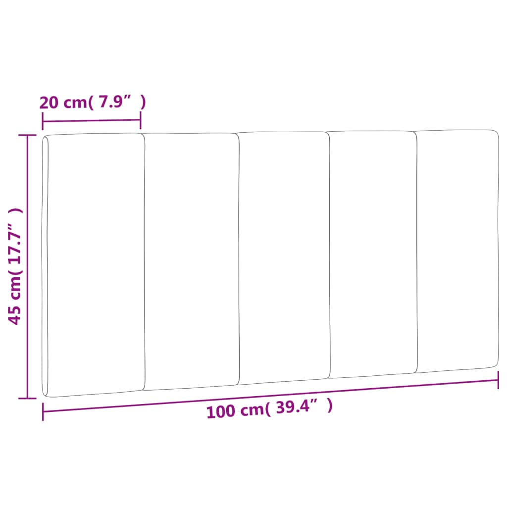 Hoofdbordkussen 90 cm fluweel