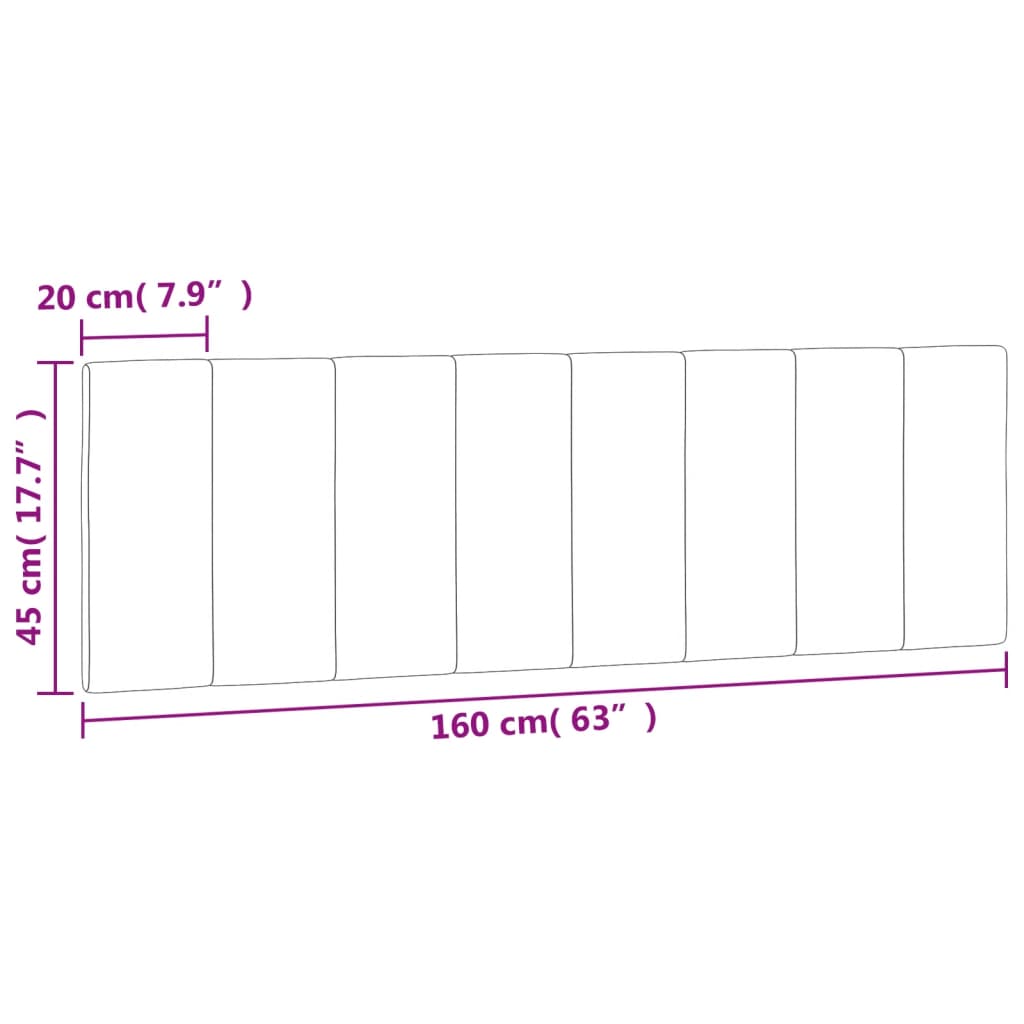 Hoofdbordkussen 90 cm fluweel