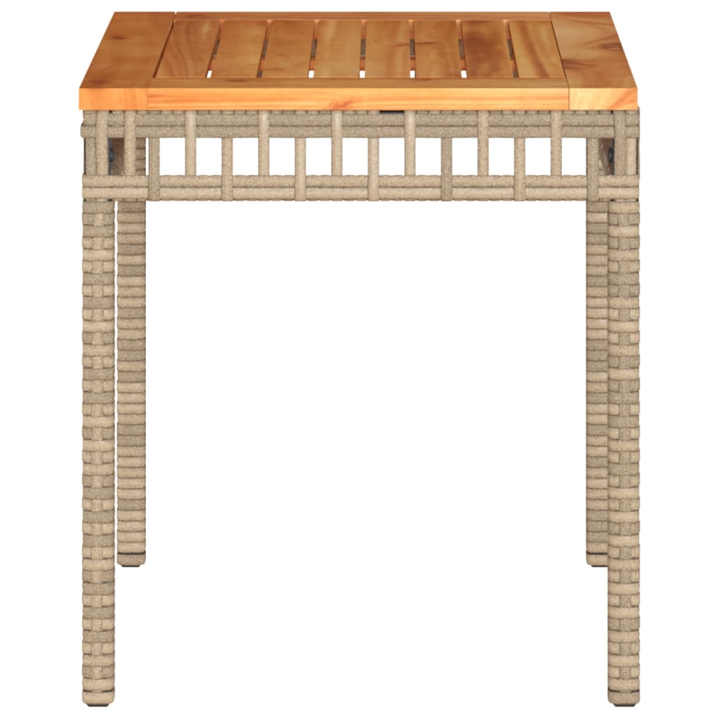 Tuintafel 38x38x42 cm poly rattan en acaciahout