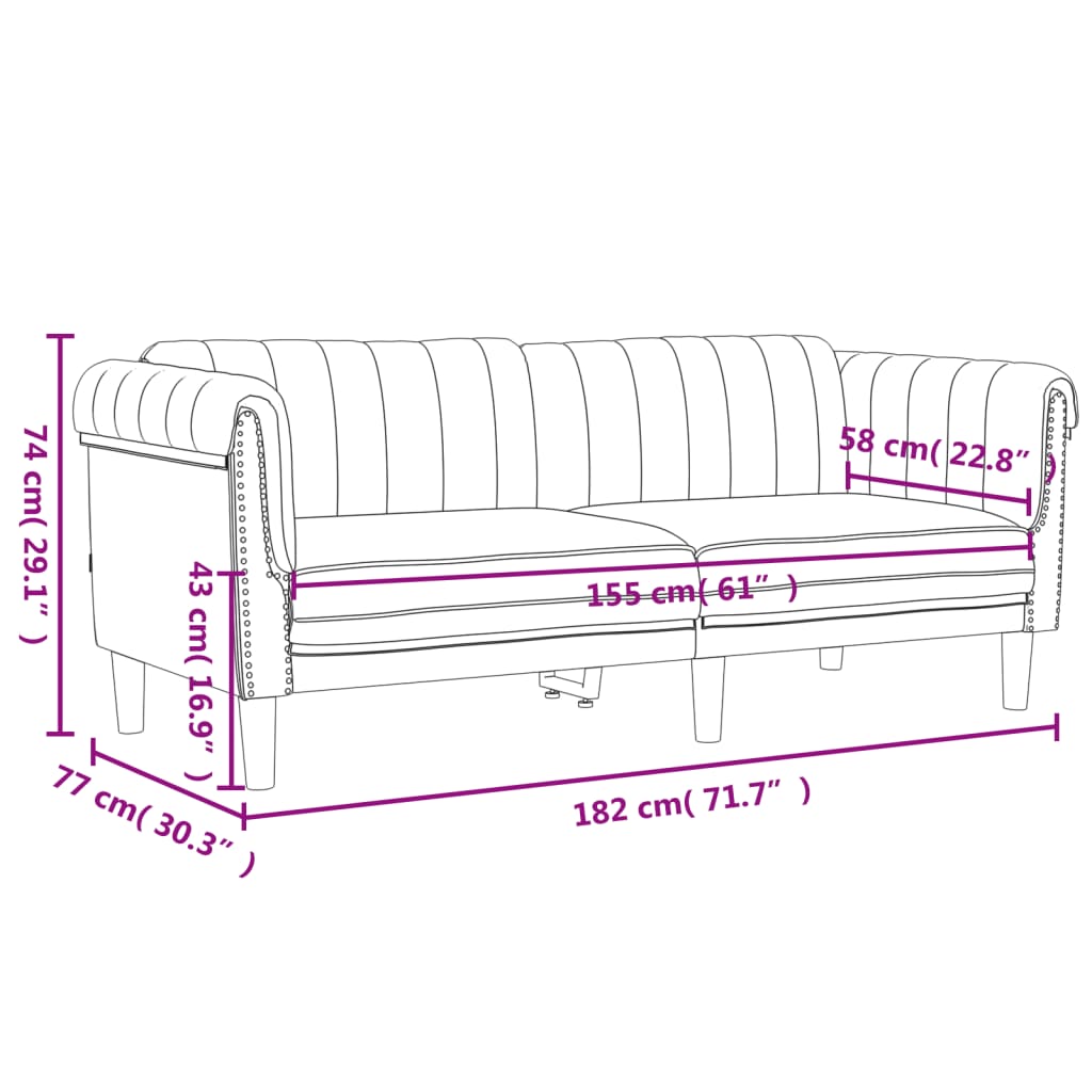 2-delige Loungeset fluweel bruin