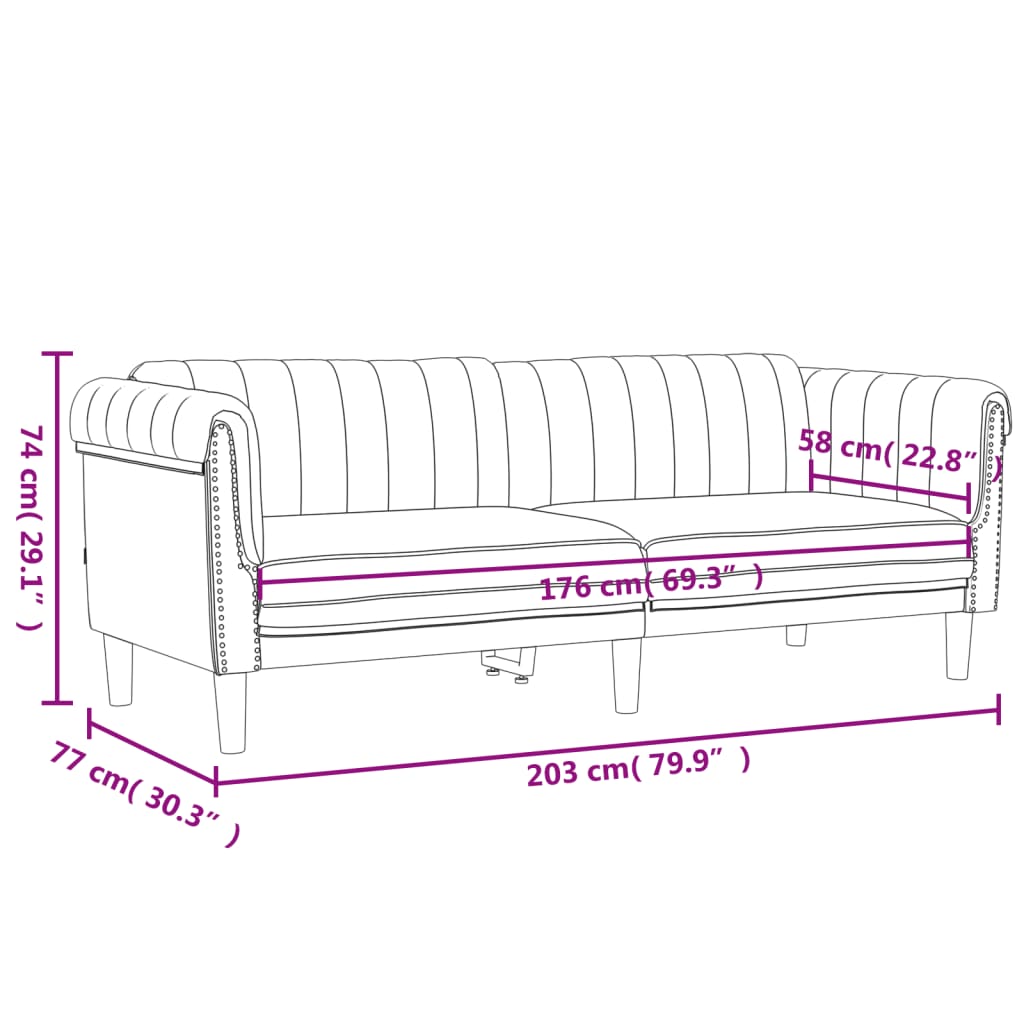 2-delige Loungeset fluweel bruin