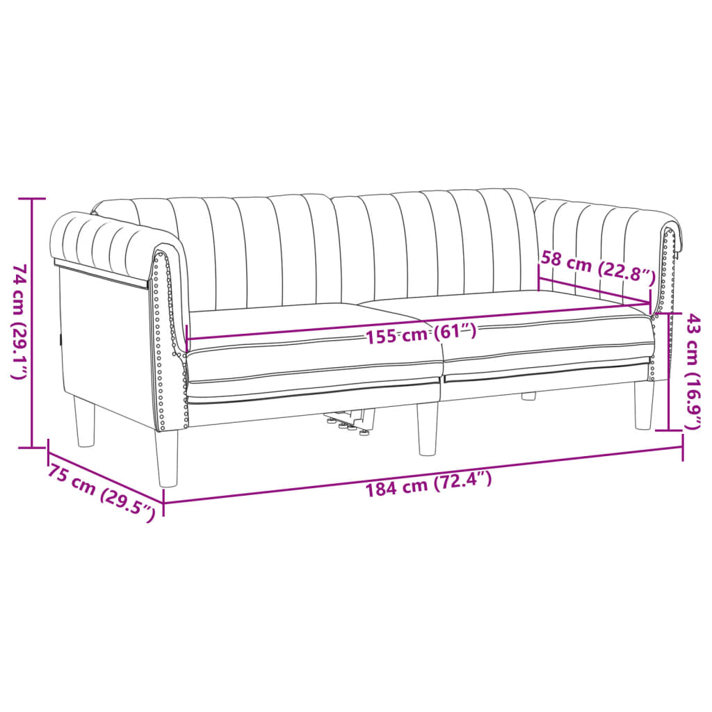 2-delige Loungeset fluweel bruin