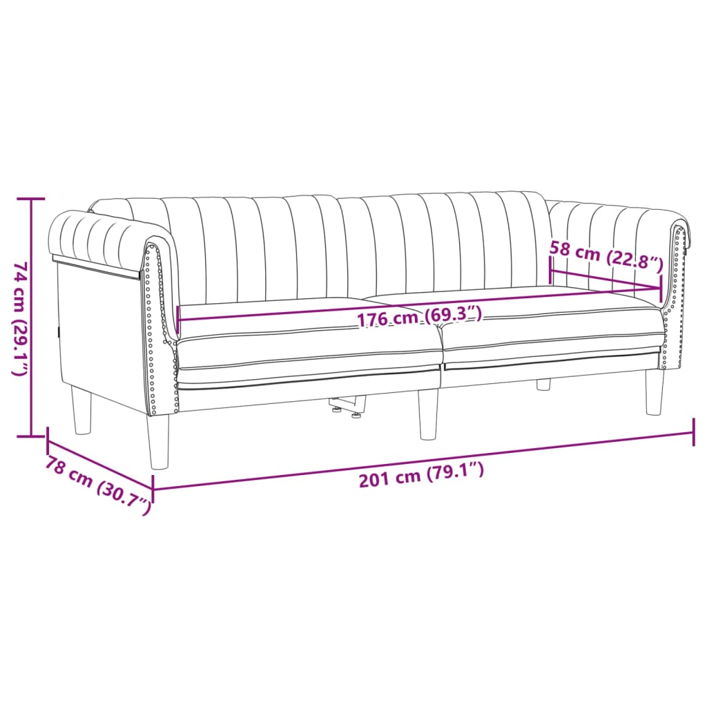 2-delige Loungeset fluweel bruin