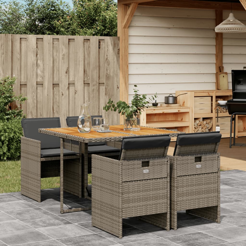 11-delige Tuinset met kussens poly rattan