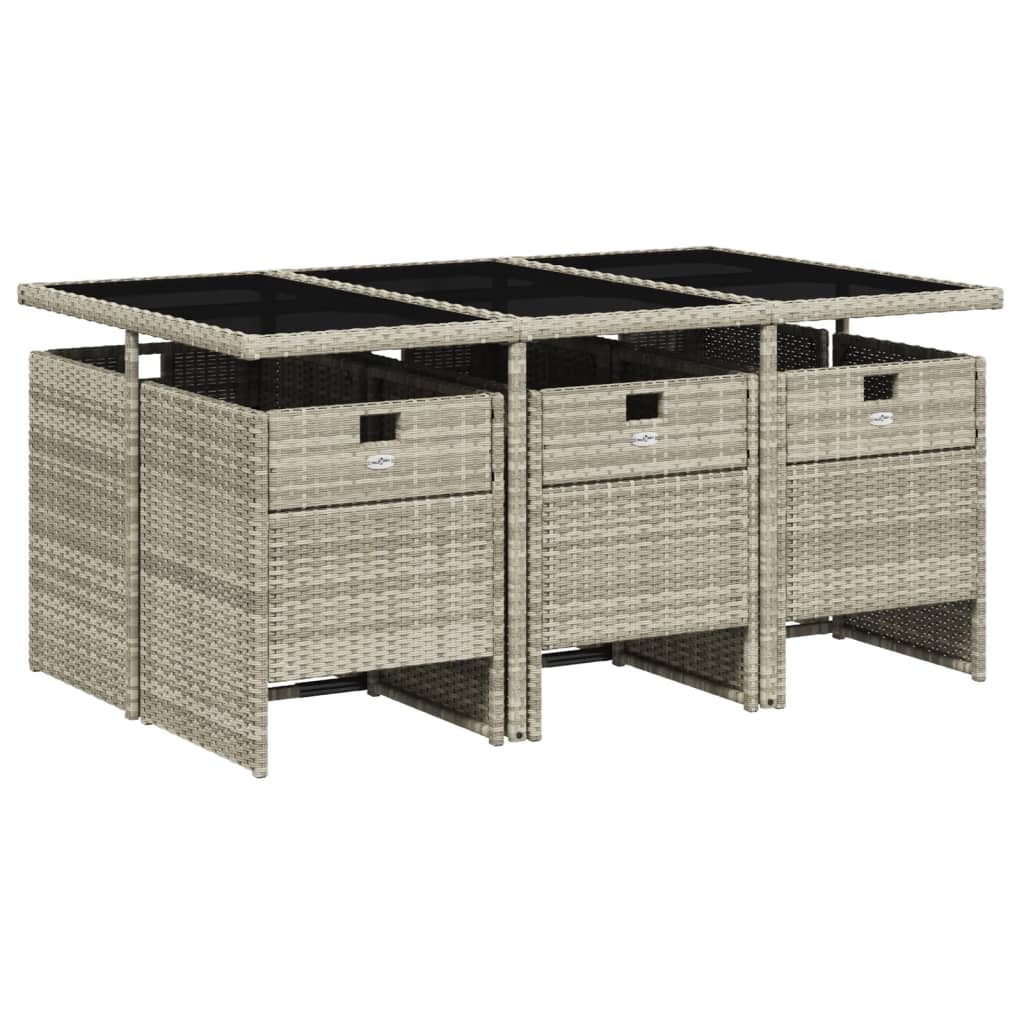 11-delige Tuinset met kussens poly rattan