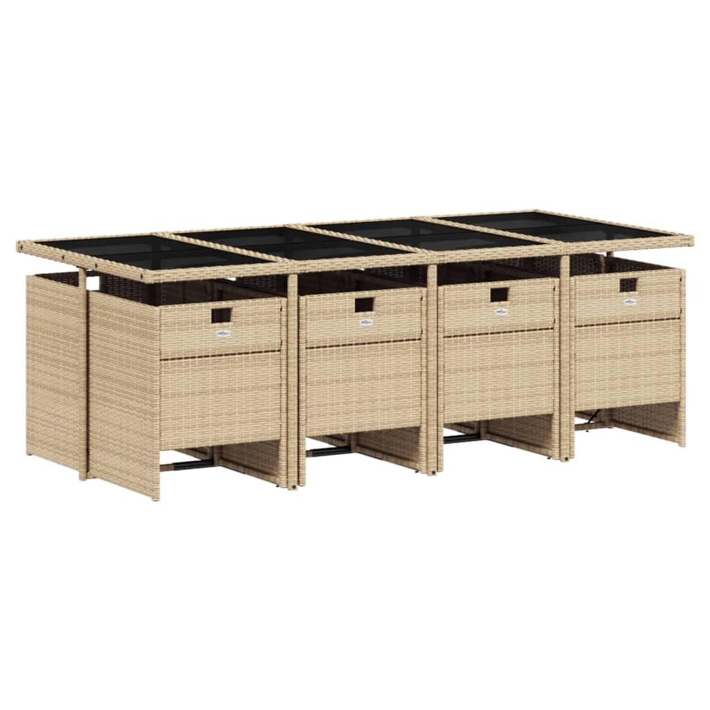 11-delige Tuinset met kussens poly rattan