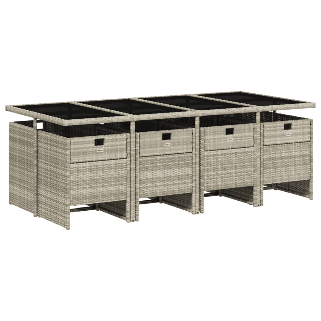 11-delige Tuinset met kussens poly rattan