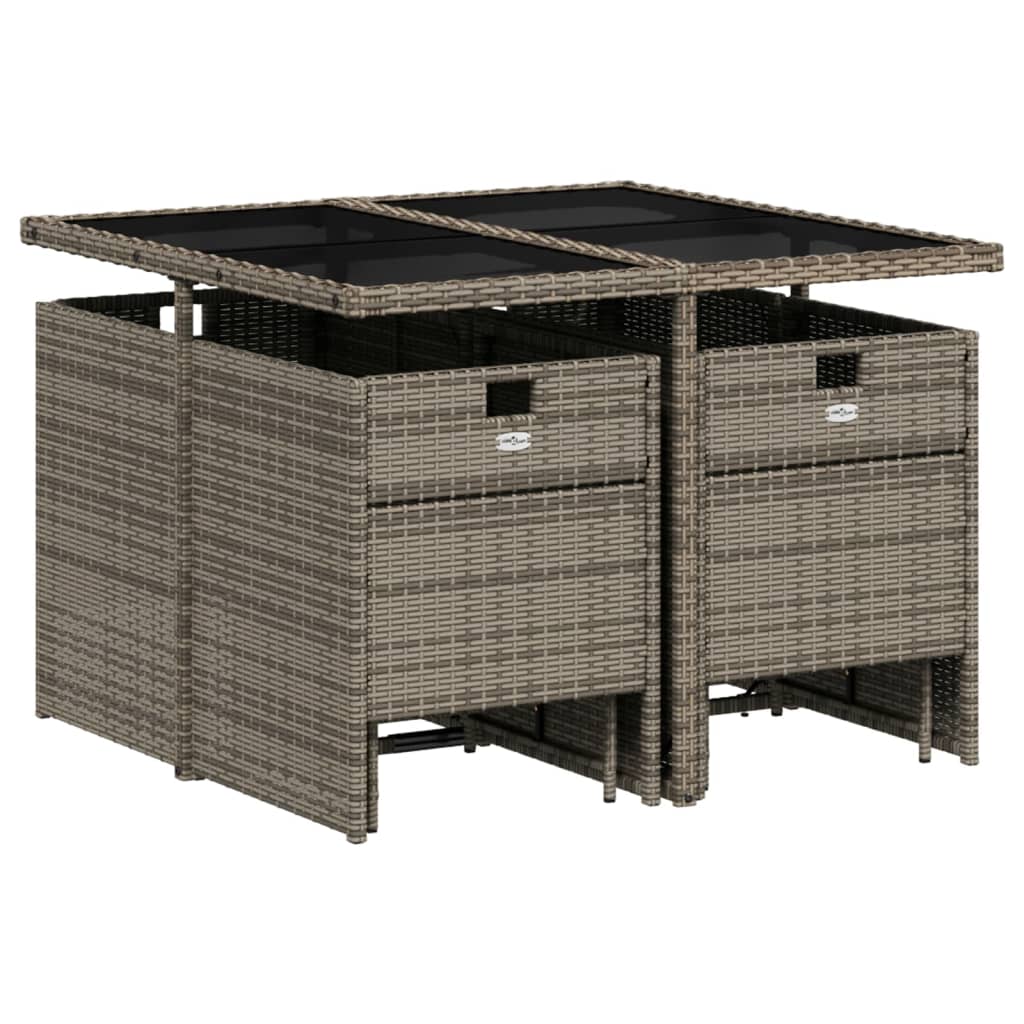 11-delige Tuinset met kussens poly rattan