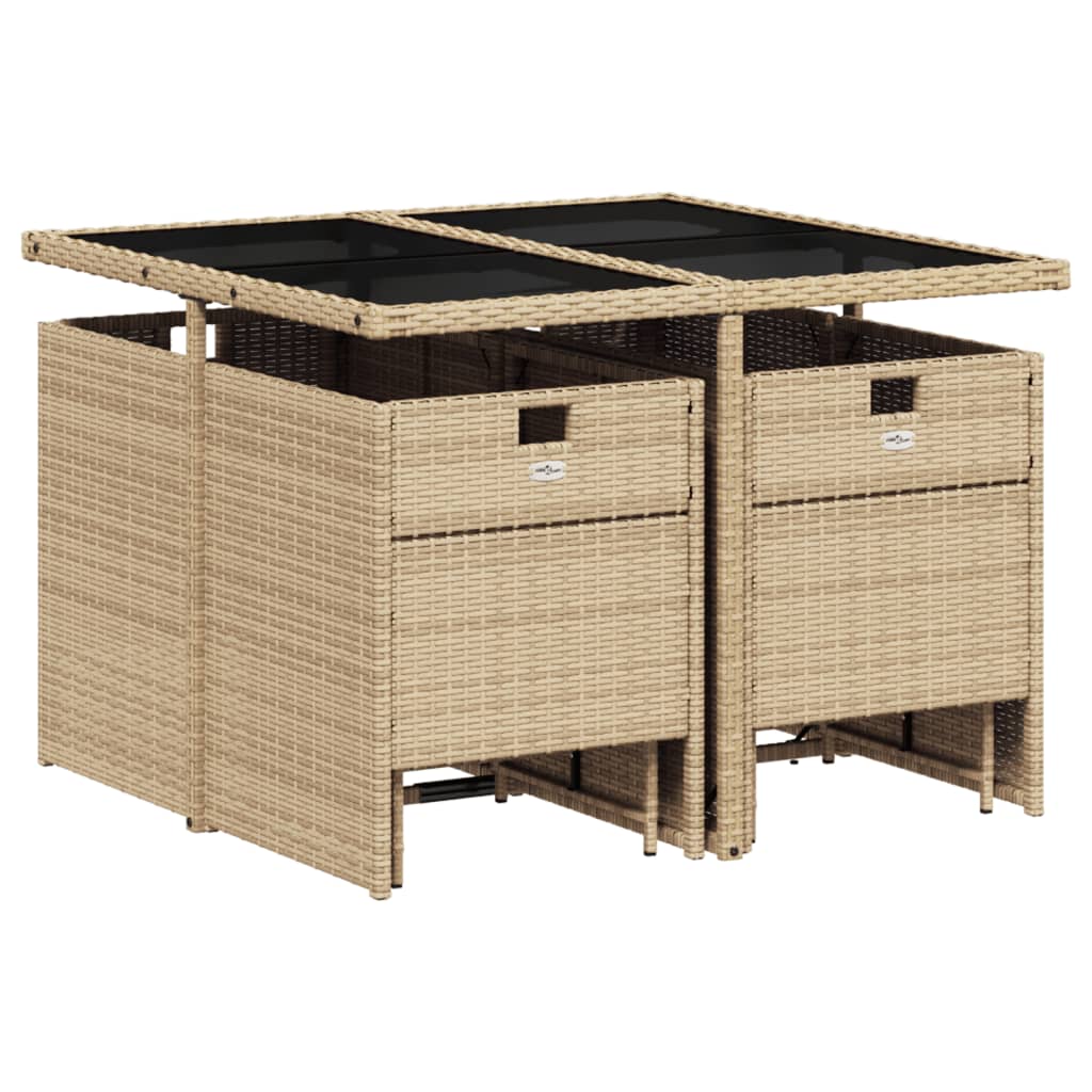 11-delige Tuinset met kussens poly rattan