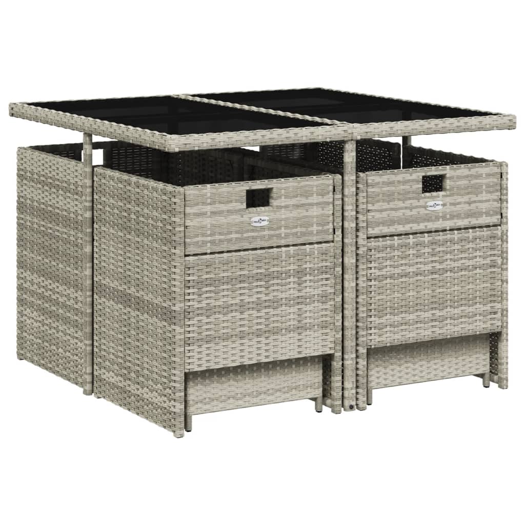 11-delige Tuinset met kussens poly rattan