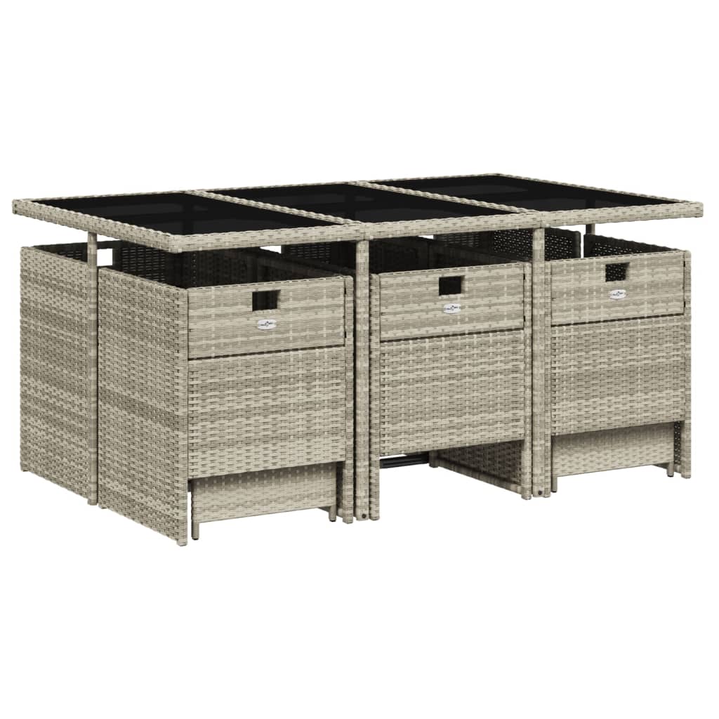 11-delige Tuinset met kussens poly rattan